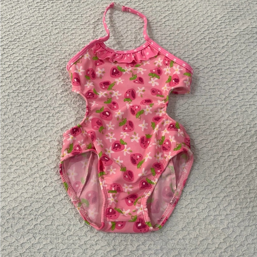Kidz Bunz Pink Strawberry Print  Swimsuit